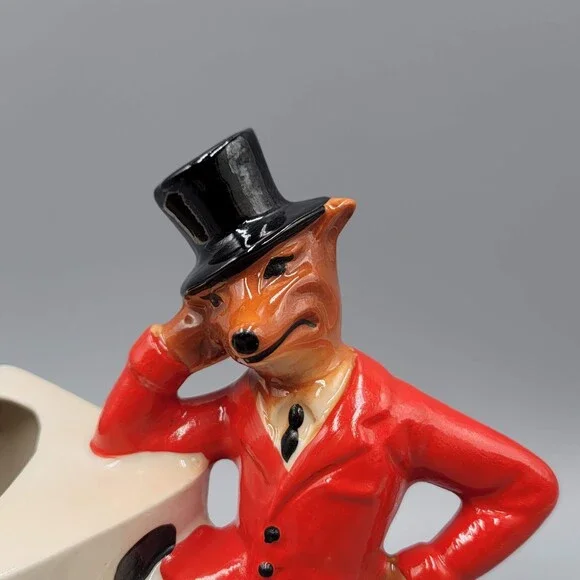 Vintage Jim Beam Fox Swizzle Stick Holder 1981 Dice Ceramic - Picture 2 of 12